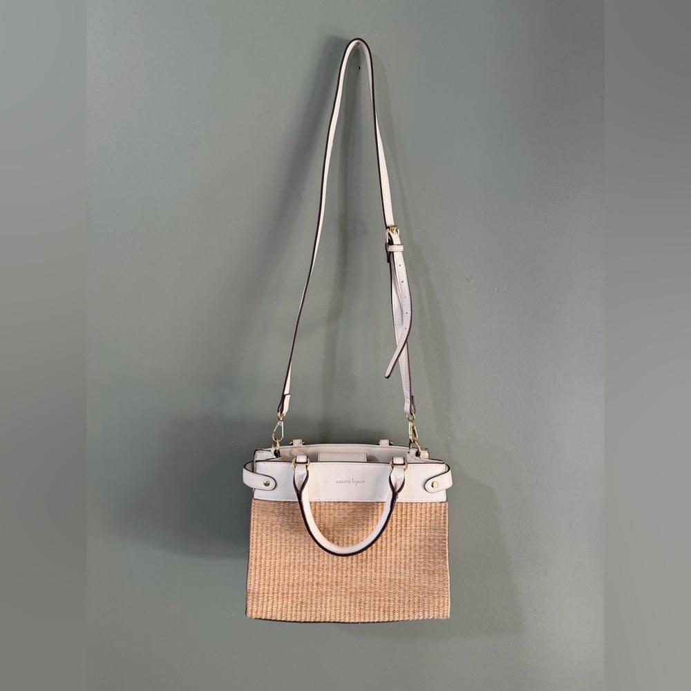 Nanette Lepore Erika Satchel in White & Tan Everyday crossbody or sachel